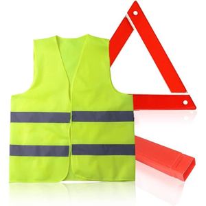 Kit De Securite Voiture Kit Sécurité ZephyrCraft 3-en-1 - Gilets Réfléchissants Et Triangle De Signalisation - Mallette De Rangement Gilet Sécurité Voiture