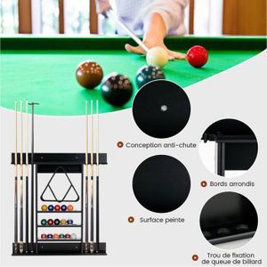 KAKOWELY Boules de Queue pour table de Billard Ensemble de Support de Boules de Billard Accessoires de table de Billard Support de Boules Triangle Boîte de Rangement de Boules de Billard Ensemble