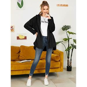 Nimsruc Sweat à Capuche Zippé Surdimensionné à Manches Longues Pour Femme