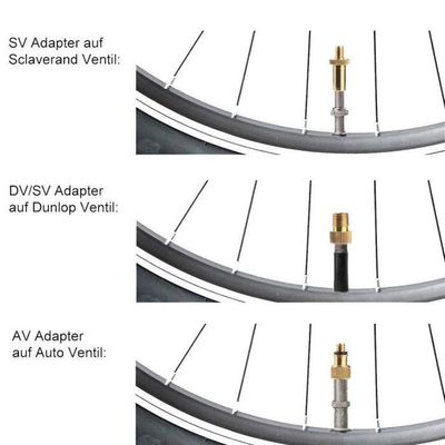 Gonfleur, 15 Pièces Adaptateur de Valve de Vélo avec Boîte Conversion