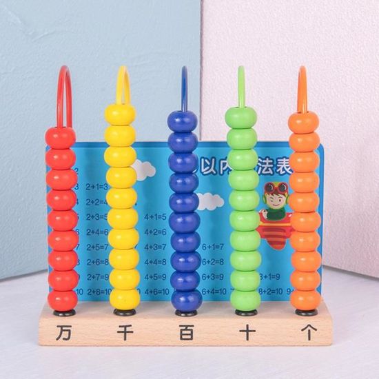 Boulier En Bois Éducatif Pour Enfants - 100 Bâtons De Comptage - Apprentissage Mathématique Dès 3 Ans