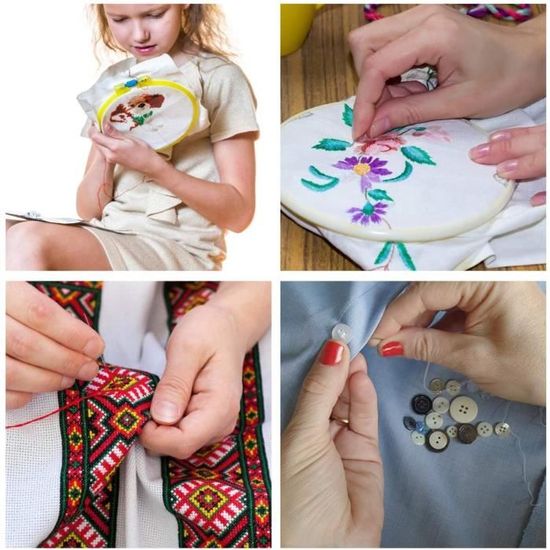 Kit De Broderie, [50 Couleurs]elloLife Couleurs Aléatoires Fils Broder Avec 12 Pièces Bobines De Fil Plastique Pour Fils Bracelets Brésiliens, Broderie Point De Croix, Fil A Coudre De Accessoires