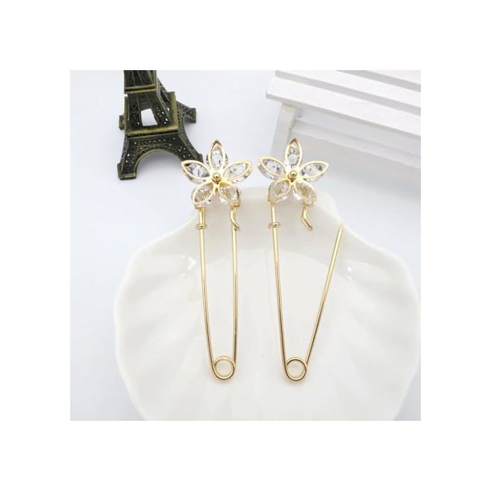 Lot De 8 Broches Femmes Perles Simulées - Épingles De Décolleté, Papillon, Pour Châle, Robe, Manteau