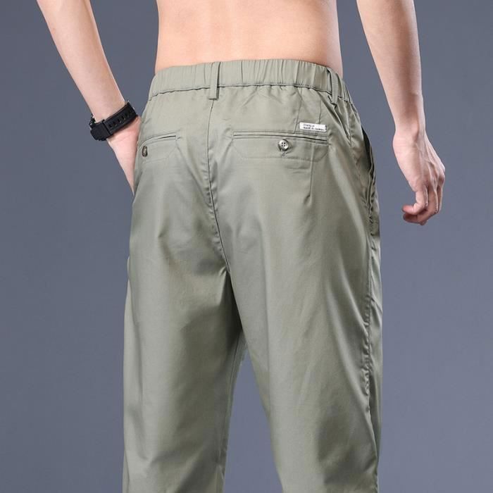 Pantalon Large Pantalon Fluide Homme Taille Ã©elastique Pantalon
