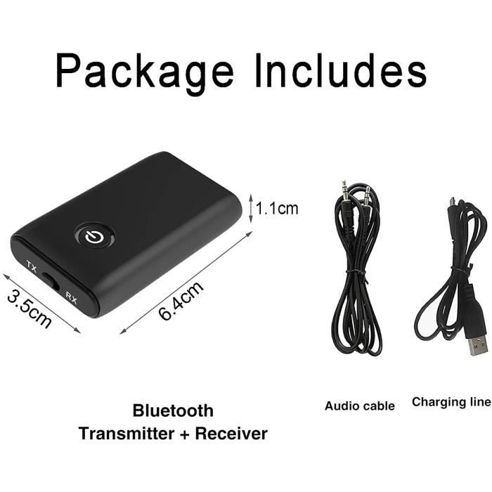 Transmetteur Bluetooth 5.0 Émetteur et Récepteur Adaptateur, Jack 3,5mm Aux Adaptateur  Bluetooth Câble Audio pour Haut-Par/TV/PC/Sys - Cdiscount Informatique