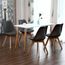 Nuo Table De Salle A Manger Blanc Et 4 Chaises Scandinaves Noir