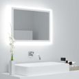 Nouveauté!Miroir Décoratif - Miroir Attrayante salon à LED de salle de bain Blanc 60x8,5x37 cm Aggloméré540-0