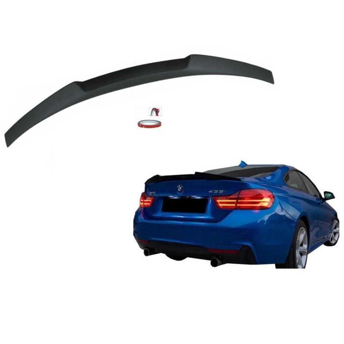 Aileron Arrière Style M4 Pour BMW Série 4 F32 2 Portes 2014-2017 - ABS Noir, 120 Cm - 6
