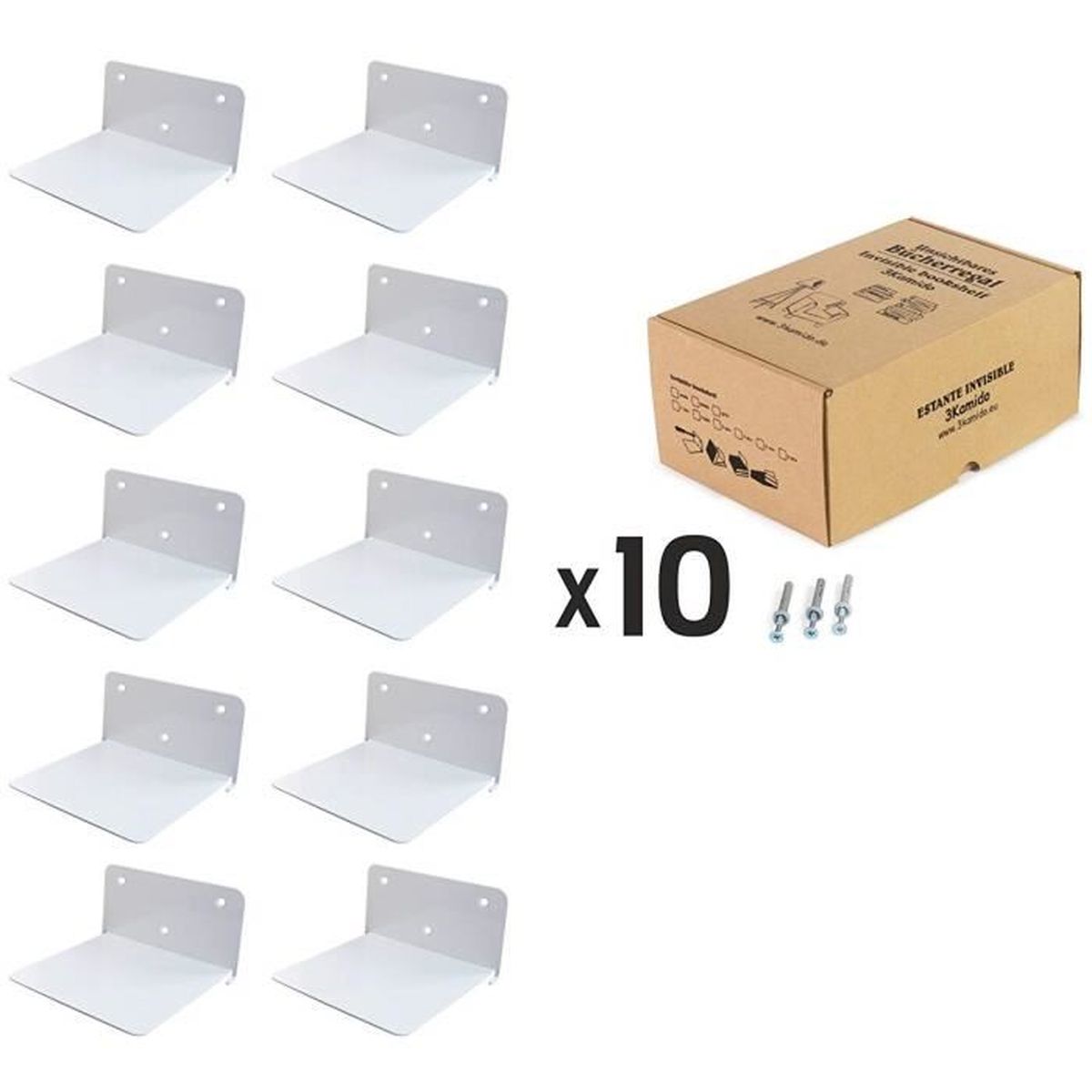 Blanc SODIAL 2Pcs /étag/ère Murale De Fer Moderne /étag/ère Invisible De Mur pour La D/écoration De La Maison /étag/ère Flottante