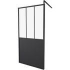 GELCO Paroi Fixe 100x200 Style Industriel Noir - Verre Transparent - Avec Cadre - Réversible - Réglable