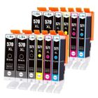 570 571 XL Cartouches d'encre LXTEK 12 Pack Compatible pour PGI570XL/CLI571XL pour PIXMA MG5700 MG5750 TS5050 TS5051