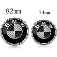 2 Pièces Fibre de carbone Emblème Logo Sigle BMW Capot / Coffre 82mm /74mm Série 1/3/5/6/7/8/X/Z E30/E34/E36/E39/E46/E90/E91/X5/M3/M