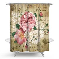 Accessoires salle de bain,Fleur peinture imprimé résistant à la moisissure Polyester rideaux de douche lavable - Type 1 - 180x180cm
