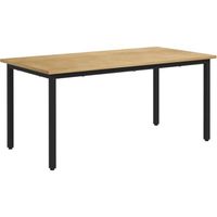Table basse rectangulaire style industriel dim. 100L x 50l x 45H cm métal noir bois de sapin pré-huilé