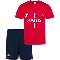 Ensemble short et maillot de Paris rouge bleu