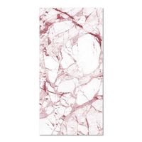 Tapis Vinyle Panorama Marbre Blanc et Rose 80x200 cm - Tapis pour Cuisine, Bureau et Salon en PVC
