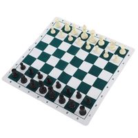 VGEBY jeu d'échecs pour adultes Jeu d'échecs Jeu d'échecs en plastique Jeu de bureau avec plateau en cuir artificiel de 50x50cm