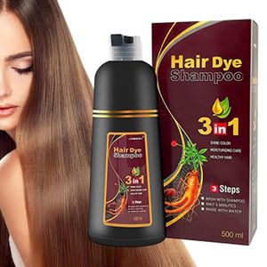 SHAMPOING marron foncé- -Shampooing colorant pour cheveux 3 en 1, coloration rapide naturelle, nettoyant pour cheveux,