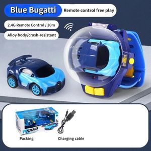 VEHICULE RADIOCOMMANDE Bugatti-Bleu - Mini montre en alliage avec télécom