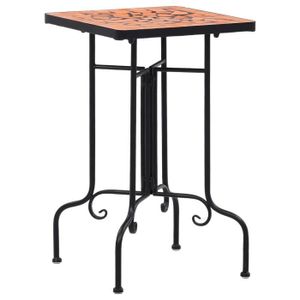 TABLE DE JARDIN  Table de bistro mosaïque Terre cuite Céramique - D