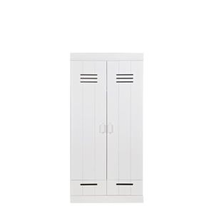 Armoire Blanche Avec 2 Portes En Pin Massif H195 X L94 X P53 Cm Achat Vente Armoire De Chambre Armoire Blanche Avec 2 Port Soldes Cdiscount