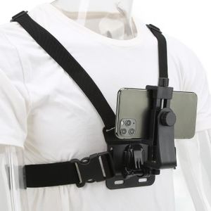 Sangle de poitrine de téléphone portable Mont Gopro Support de harnais de  poitrine pour Vlog / pov, Iphone, Samsung, Réglage de la caméra 5-10cm