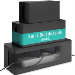Boîte de Rangement Câble, 32x13 x11.5 cm Boîte Cache Câble Anti