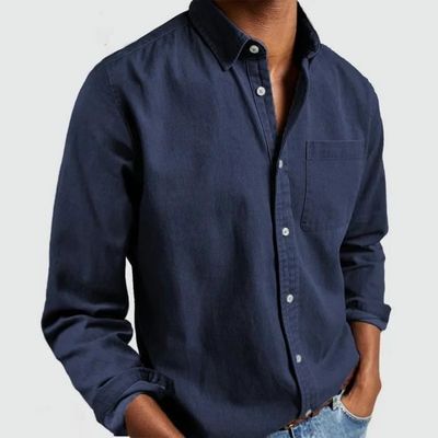 Chemise Homme Bill Tornade Bleu Nuit - Taille Regular - Neuf Avec étiquettes En Coton/polyester