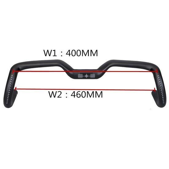 Cintre Vélo Route/Gravel En Carbone - Guidon Goutte 31.8mm, Tailles 40/42/44cm