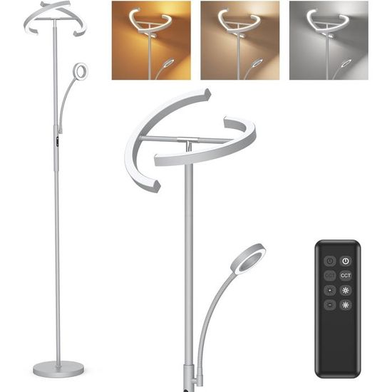 Lampadaire sur pied salon Klara avec liseuse | Noir | 30W Lampe sur Lampadaire sur pied salon Klara avec liseuse | Noir | 30W Lampe sur