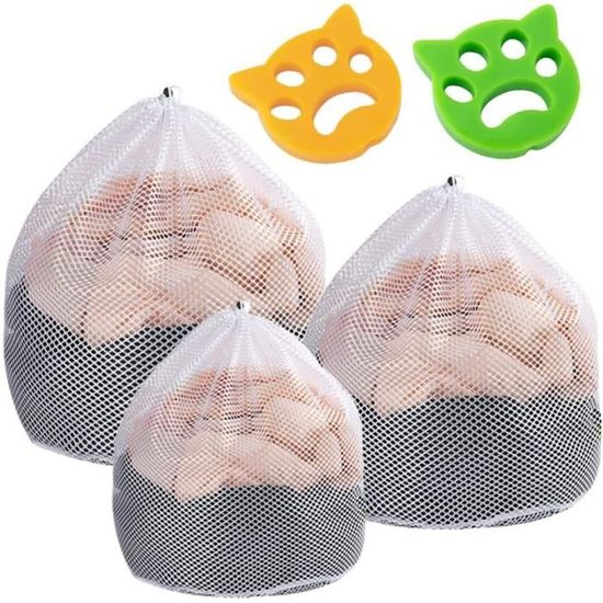 4 Pièces Attrape Poils Machine A Laver, Silicone Anti Poil Machine à