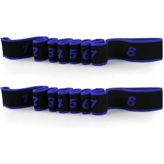 Bandes De Résistance élastiques Avec Poignées - 2 Pièces, Bleu Et Rouge, Pour Yoga, Fitness Et Musculation - 5