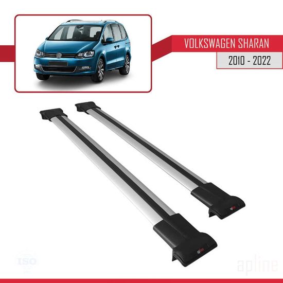 Pour Volkswagen Sharan 2010-2023 Barres de Toit Railing Porte-Bagages de voiture FLY Modèle GRIS 1293