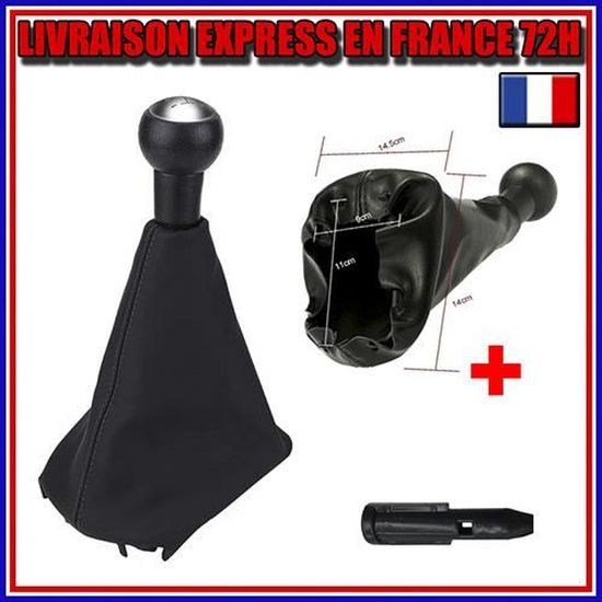 Fuelle Negro + Pomo Cromado Cambio De Marchas Para Peugeot 207, 307, 407, 607, 807, PARTSLINE