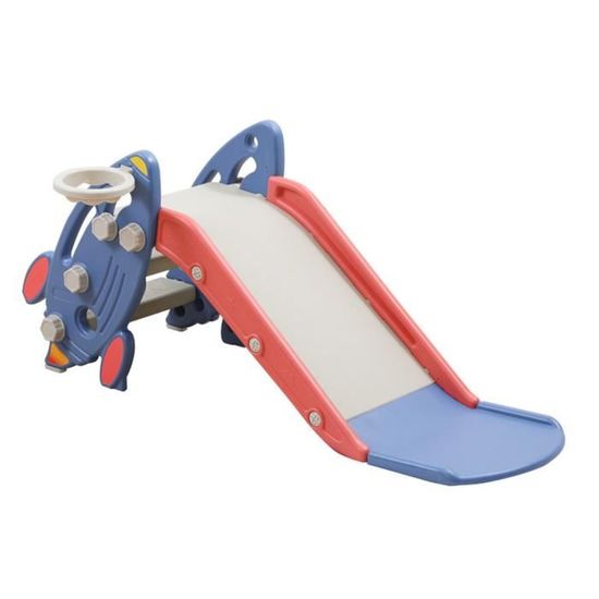 Toboggan 6 En 1 Pour Enfants - Avec Panier De Basket, Balançoire, Football, Lancer D'anneaux, Aire De Jeux Intérieure/extérieure Autoportante
