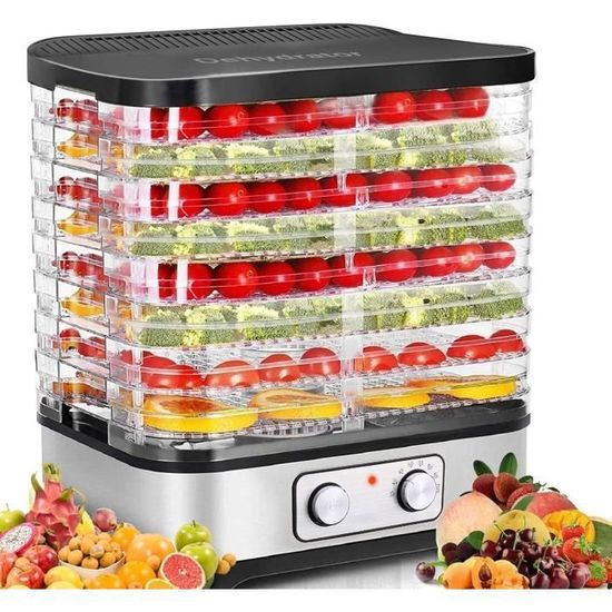 Déshydrateur Alimentaire 6 Plateaux - 400W, Pliable, Sans BPA, Pour Fruits, Légumes, Viandes