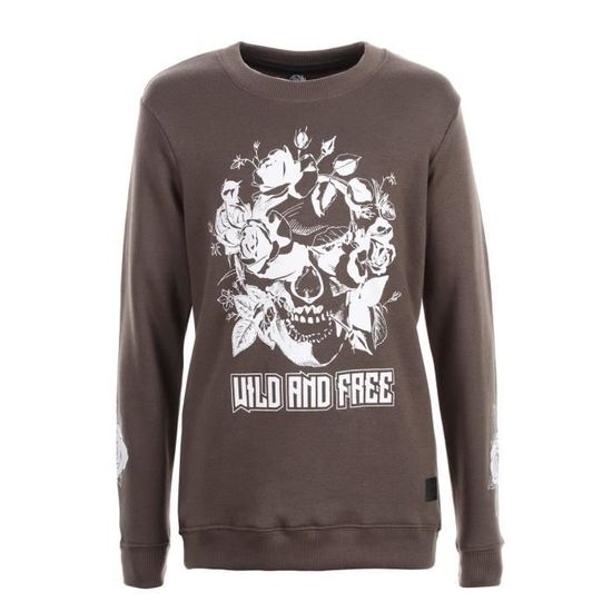 RIVALDI - Sweat-shirt imprimé tête de mort - Vert kaki - Enfant Garçon ...