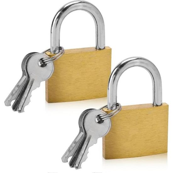 Lot De 2 Cadenas ABUS 85/50 Laiton - 10 Clés Identiques - Anse Trempée, Antirouille