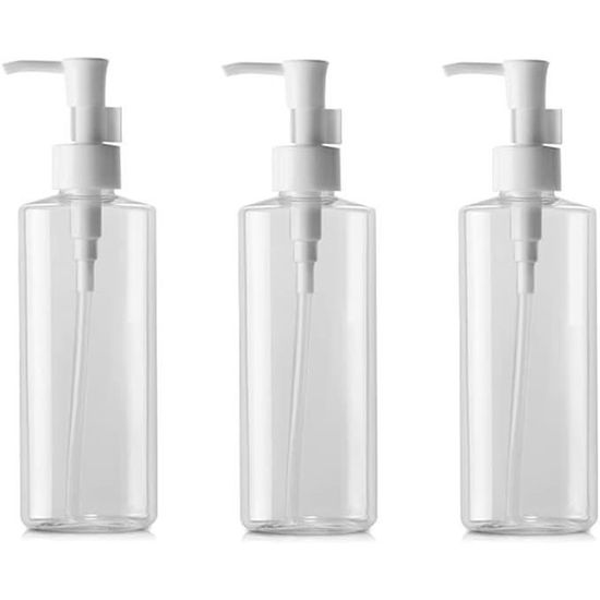 VASANA Lot De 3 Flacons Rechargeables 300ml - Bouchon Rabat, Transparents Pour Voyage