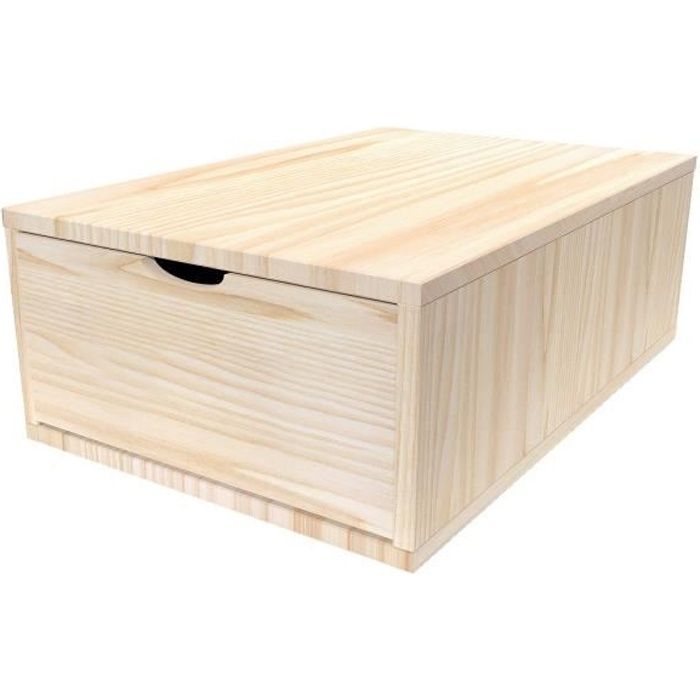 Cube de rangement profondeur 75 cm + tiroir Bois - Couleur - Brut