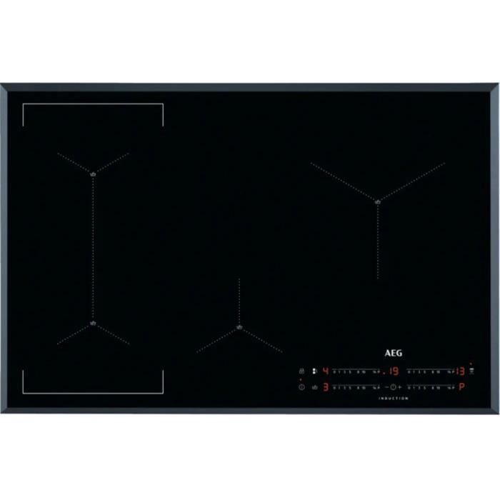 aeg - table de cuisson induction 78cm 4 feux 7350w noir - iae84421fb
