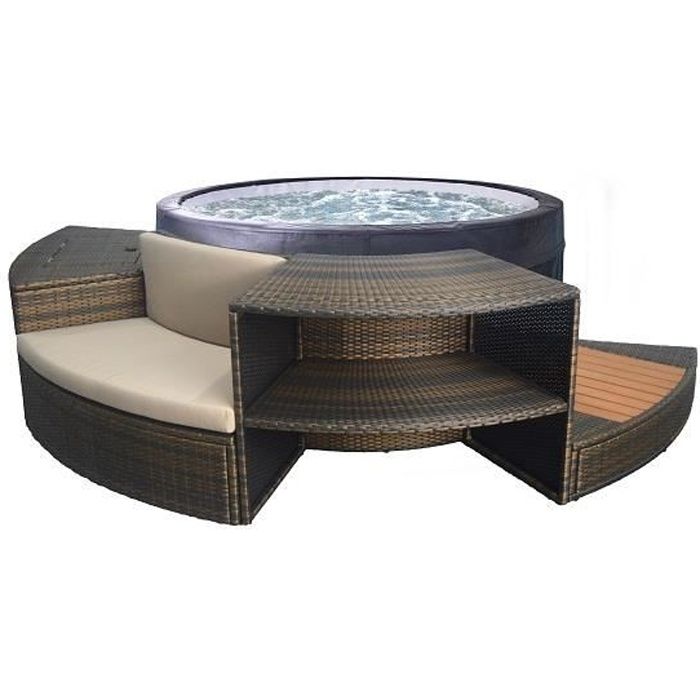 Spa portable Netspa Vita 4 personnes avec mobilier Ø 156 x H 70 cm sans meubles