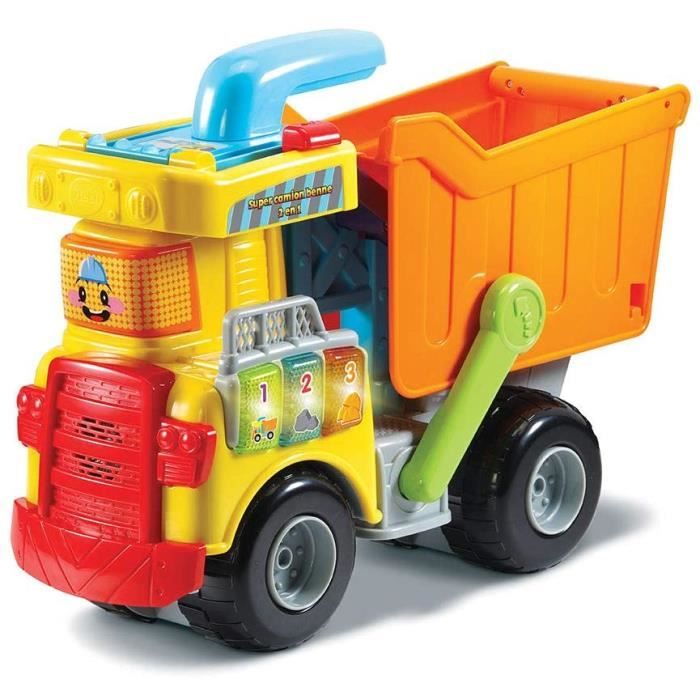 VTech - Tut Tut Bolides - Mon Super Camion Benne 2 en 1 – Jouet Camion Benne / Jouet dès 1 An - Version FR