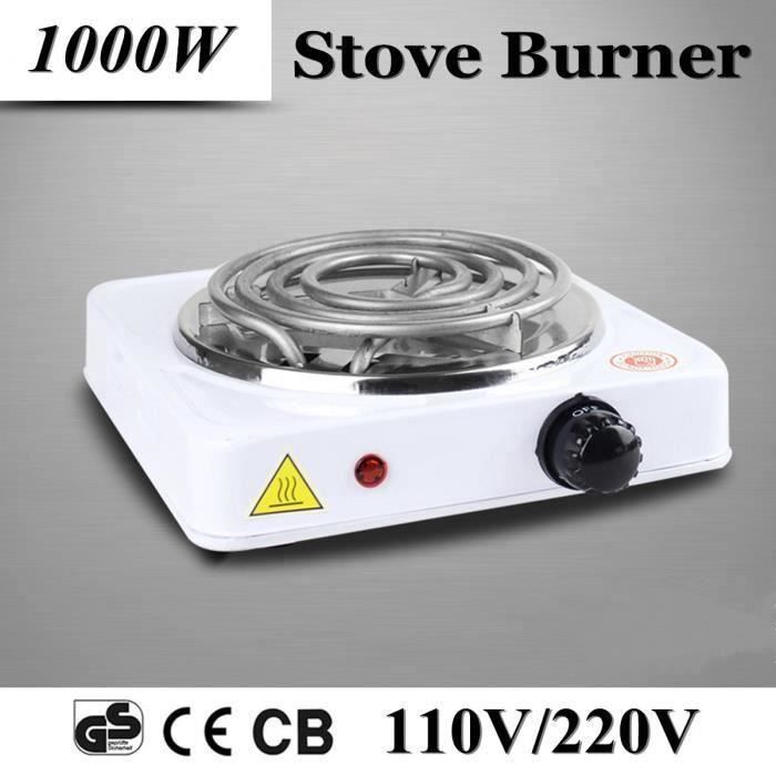 Plaque Posable 1000W Réchaud Electrique Mini Brûleur Café Thé Aliment Réchauffer 220V UE