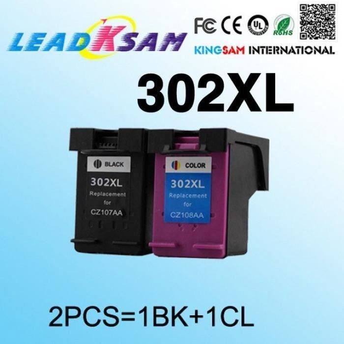 2x Compatible Pour Hp302 302xl Remplacement De La Cartouche D'Encre Hp 302 Envy 4520 4521 4522 4523 4524 Imprimante #75 Y085