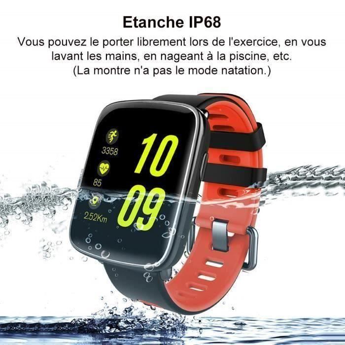 Montre Connectée pour Iphone et Android, Smartwatch Étanche Ip68 Montre Sport Avec Réveil,Appel Sms Afficher pour Femme Homme C075F4