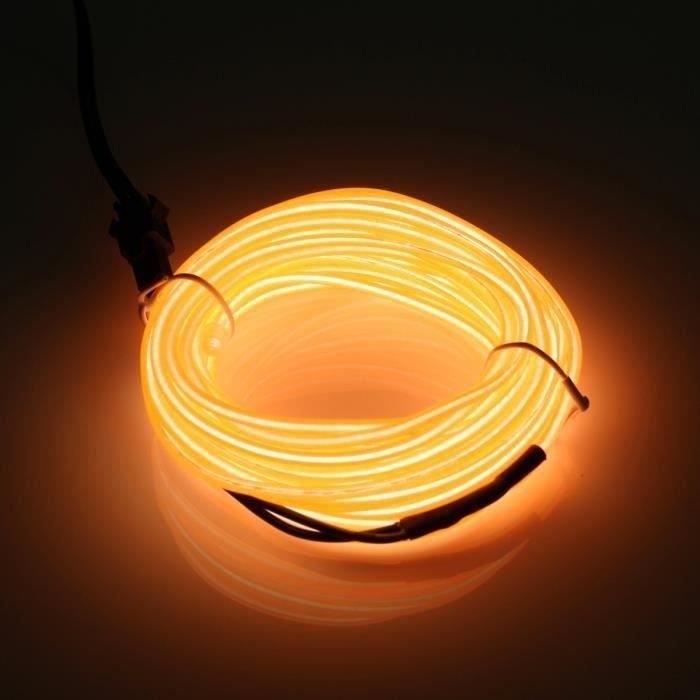 5M USB Flexible EL Néon Bande LED Tube Lumière Bande Décor De Noël Maison Jaune Ep11461