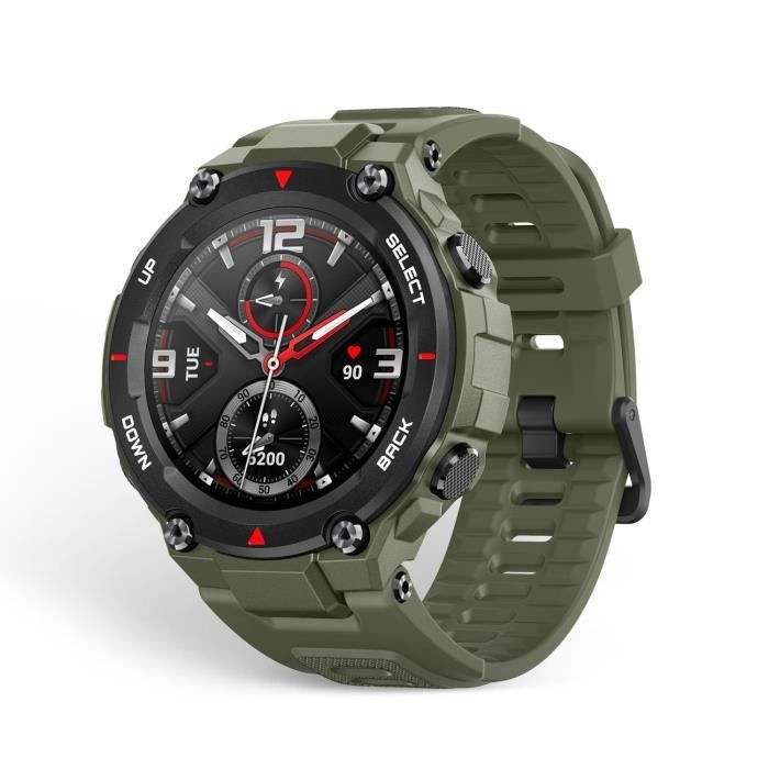 Montre intelligente Amazfit T-Rex 12 certifications militaires, Habillage robuste, 20 jours d'autonomie, Écran AMOLED
