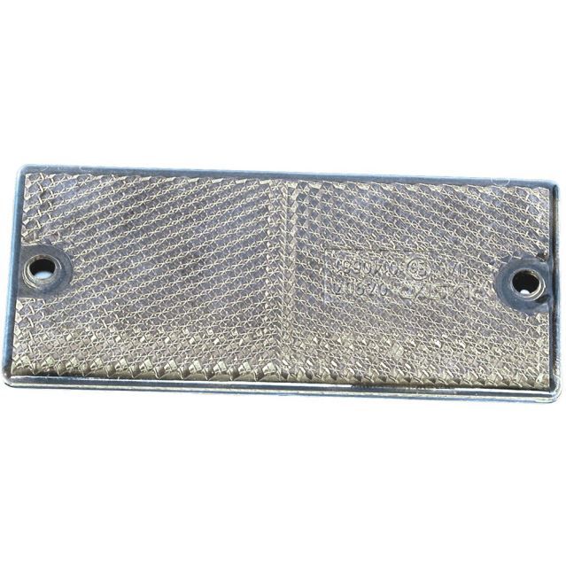 VVO Fasteners - Deux catadioptres rectangulaires agréés ECE - remorque/caravane/poteau - fixation par vis - blanc