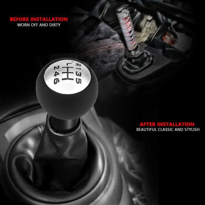 Tête de levier de vitesses pour voiture 6 vitesses pour Peugeot 307 308 3008 407 5008 807 Citroen C3 C4 C8